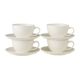 York Cappuccino kop en schotel set 4 stuks