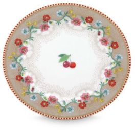 Pip Floral Gebaksbordje Cherry Kers Khaki 17 cm