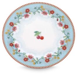 Pip Floral Gebaksbordje Cherry Kers Blauw 17 cm