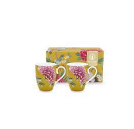 pip studio blushing birds set van 2 mokken geel
